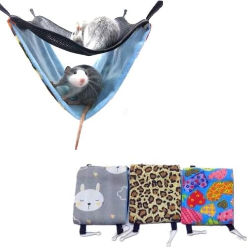 Pet Hammocks Hanging Bed Nest Hamster Hammock Double Layer Breathable Mesh Hammock For Chinchillas Ferrets Cage Top Sale
