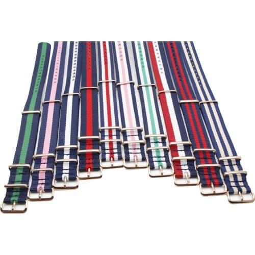 Watchband for DW Nylon Watch Band 18mm 20mm 22mm 24mm Rose Gold Bracelet Buckle Band for NATO Style Nylon Watch Strap Men Women