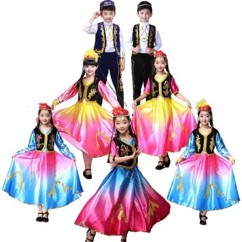Songyuexia New Mongolian clothing Womens dress Inner Mongolia Dance dress Xinjiang robe Adult ethnic Minority performance dress