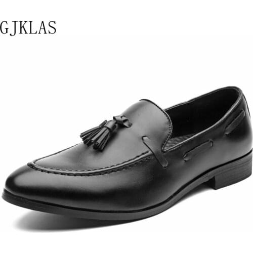 Loafers Men Formal Leather Shoes Wedding Party Shoes for Men Office Wear Tassels Italian Dress Leather Shoes Men Classic Elegant