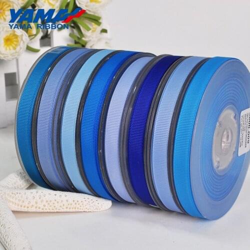 YAMA 50 57 63 75 89 100 mm 100yards/lot Blue Series Wholesale Grosgrain Ribbon for Diy Dress Accessory House Ribbons