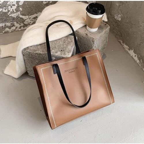 Womens Bag Large Capacity Bag New Fashion Trend 2021 Popular Single Shoulder Bag Tote Bag Portable Shopping Bag Brown
