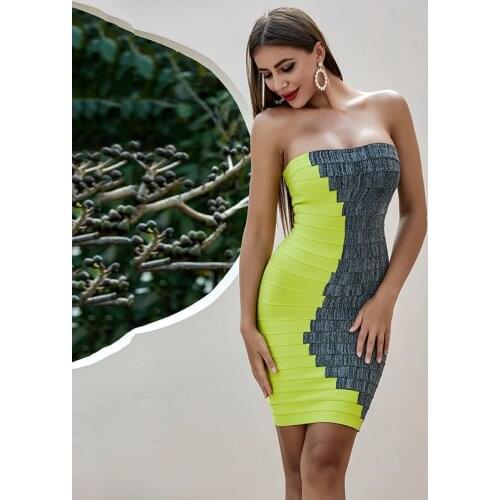 Love Aing 2020 Summer Sexy Womens Wrapped Chest Bag Hip Color Matching Mini Bandage Dress Nightclub Party Club Stretch Dress
