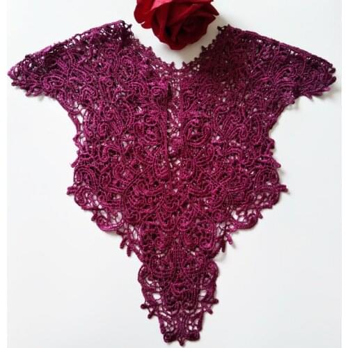 1pc Lace Collar Applique Embroidered Sew-on Flower Patches For Party Dresses Skirt Fashion Sticker Diy Craft Decoration Repair