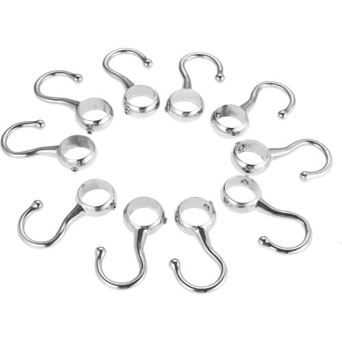 10pcs J Typed Hooks Tube Rod Hooks Bathroom Wardrobe Pipe Hanger Bathroom Clothes Coat Hanging Hook