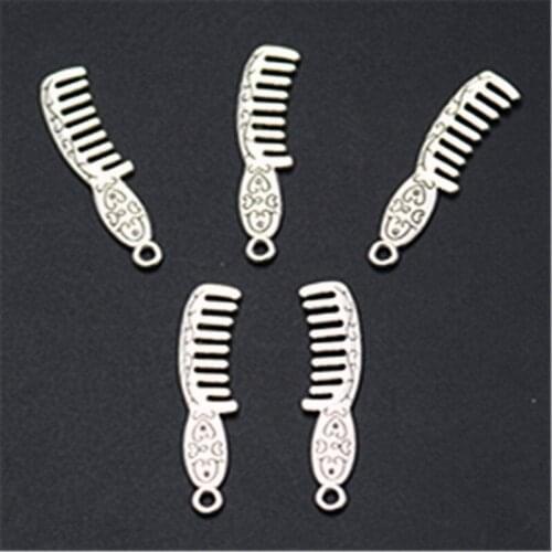 10pcs Silver Plated Retro Lady Combs Charm Earring Bracelet DIY Handmade Metal jewelry alloy Pendants