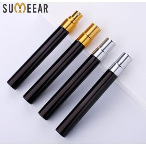 100 PCS/Lot 10ML mini Perfume Bottle Golden silver black bottle With Packing box Atomizer Spray Bottles Sample