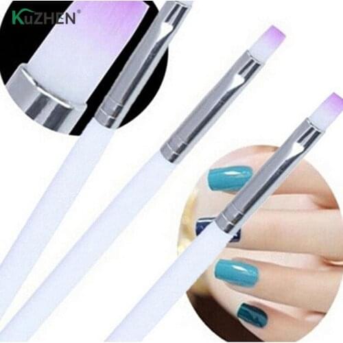 2pcs UV Gel Nail Brush Handle Painting Pen Drawing Brush Gradient White Manicure Nail Art Brush Pen Tools