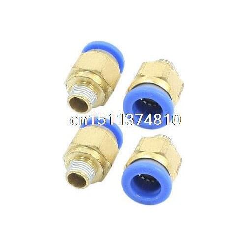 4PCS 1/8 PT Male Threaded 8mm Tube Dia Quick Release Coupler Air Hose Fittings