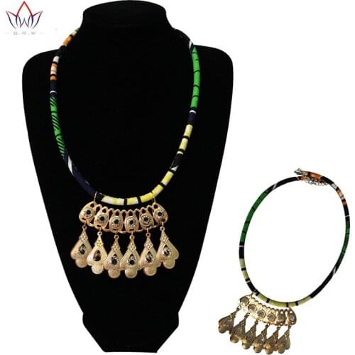 African Necklace Sets For Women Party Gifts African Print Wax Fabric Womens Jewelry Party Style Accessories For Women WYB48