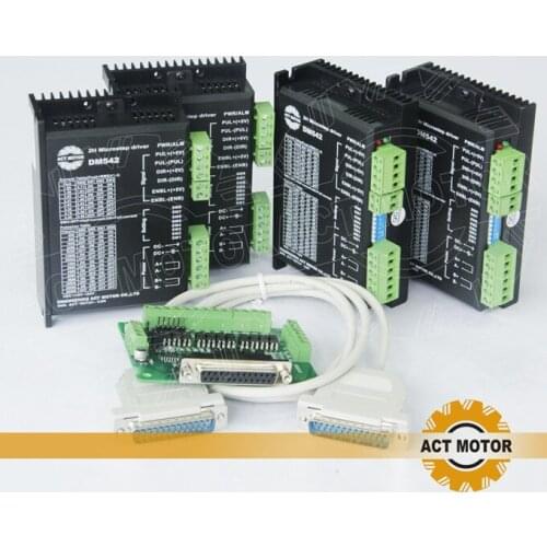 Free Ship From China! ACT 4Axis Stepper Motor Driver DM542 4.2A 24-50V 128micro Grind Laser Machine For Nema17 23 motor