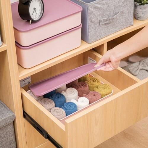 Household Plastic Underwear Storage Box with Cap Underwear Box Bra Underwear Socks Storage Artifact drawer organizer