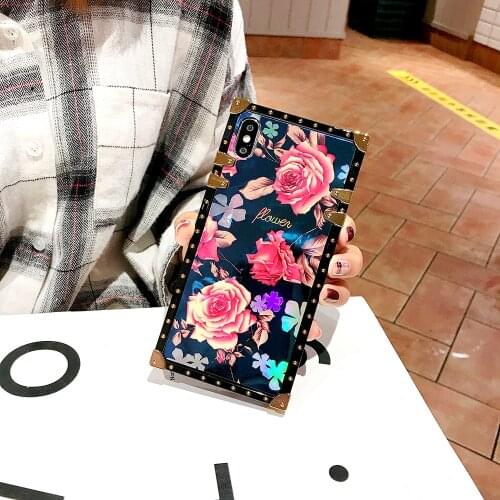 Flower Cases For Sumsung A01 A40 A60 M40 A9 2018 A11 European A21s A10e A11 American A51 5G A71 5G Blue Ray Square Rose Cover