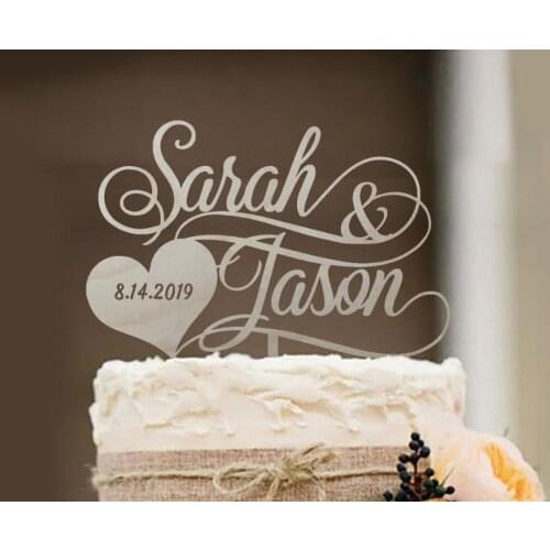 Wooden Rustic Wedding Cake Topper,Custom Bride and Groom Wedding Cake Topper,Personalized Wedding Cake Topper,Custom Cake Topper
