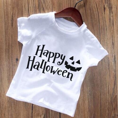 Cartoon Kid Clothes Happy Halloween Witch Spider Printing Boys T Shirt Cute Comfortable Round Neck Girls T Shirts Summer Casual
