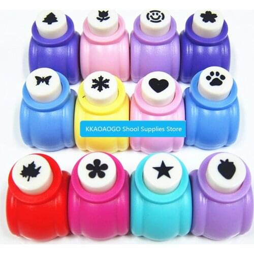 12PCs Hole Puncher Mini Scrapbooking Machine For Kids Paper Cutter Punchers Arts Crafts Flower Butterfly Punch Set Embossing