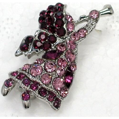 Purple Rhinestone Fairy Angel Pin brooches Fashion brooch C408 D