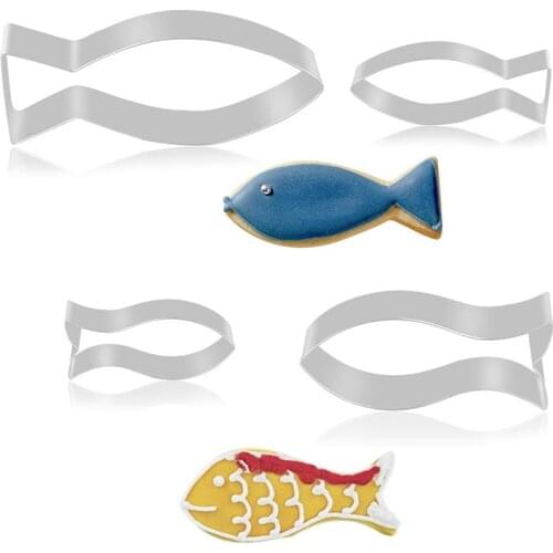 Decoration Cake Mold Pastry Making Stainless Steel Home Baking Mould Fruit Non Toxic Fish Shaped Biscuit Cutter Kitchen Tool