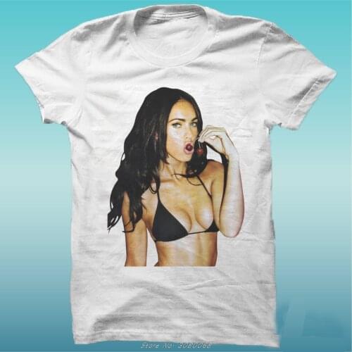 T-shirt Sexy Megan Fox Film White The Happiness Is Have My T-shirt New Men Short Sleeve O-neck Shirt Cool Tees Tops