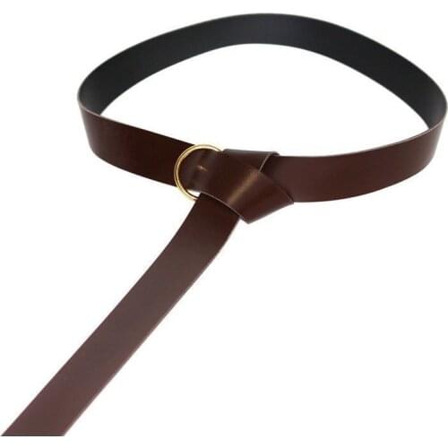 Costumebuy Medieval Ring Belt Slender Bridle PU Leather Belt for Sword, Pirate, Scottish, Steampunk Knight Cosplay Use 2 Colors
