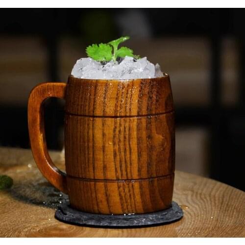 Creative Japanese Style Natural Wood Whiskey Beer Mugs Office Drinking Juice Cup Milk Coffee Mug For Party Gifts Drinkware