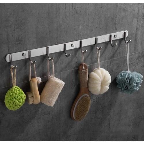 Kitchen Hook 4 5 6 7 8 Hooks Storage Stainless Steel for Spoon Colander Wall Hanger Organizer Kitchen Hooks for Hanging