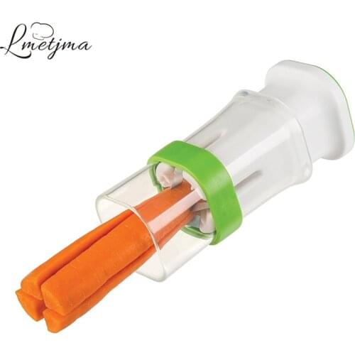 LMETJMA Veggie Cutter Stainless Steel Vegetable Slicer Strawberry Carrot Slicer Cutter Fruit Slicer Kitchen Gadget Tools KC0055