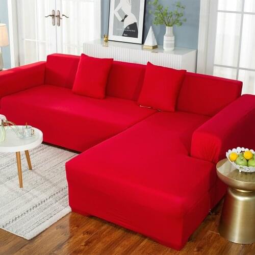 Solid Color Elastic Sofa Cover For Living Room Corner Sofa Couch Slipcover Chair Protector 1/2/3/4 Seater housses de canapé
