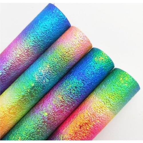 Rainbow Synthetic Faux Leather Fabric sheets Felt Backing Vinyl Fabric For Bows Earrings Bags shoes DIY 21X29CM R192