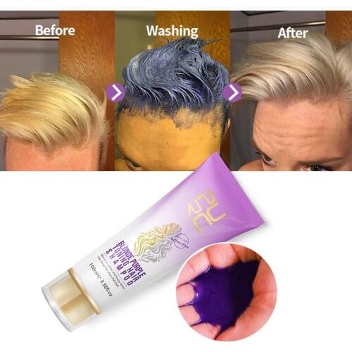 No yellow blonde shampoo purple hair shampoo UV UV gray gray silver shampoo long-lasting hair dye color treatment
