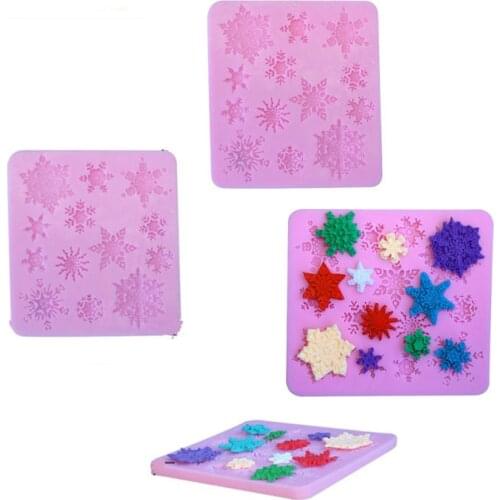 3D Christmas Snowflake Shape Silicone Mold Fondant Cake Decorating Tools Lace Mat Cookie Candy Moulds Chocolate Biscuit Mold