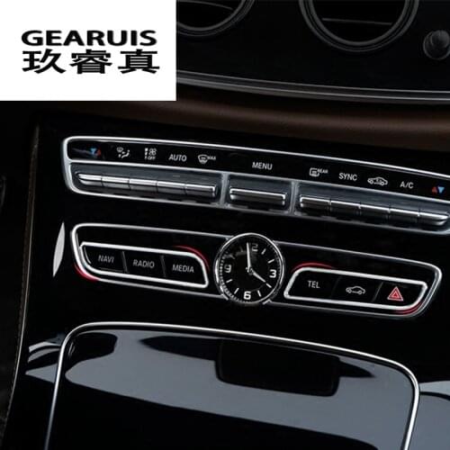Car-styling Console Panel Cover Frame Trim stainless steel Sticker For Mercedes Benz C Class W205 2015-2017 GLC Accessories