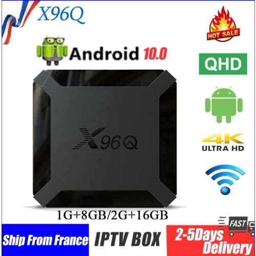 X96Q iptv box qhdtv android 10.0 tv box Allwinner H313 Wifi 2.4G 1G8G 2G16G 4K Media player iptv box france shipping PK X96 MAX
