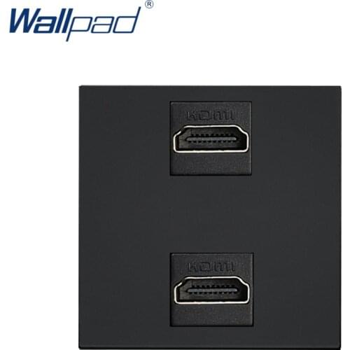 Wallpad 2 HDMI-compatible Socket Function Key For Wall Sockets White And Black Plastic Module Only