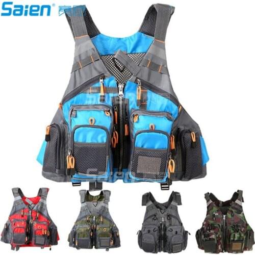 Fly Fishing Vest,Fishing Safety Life Jacket Breathable Polyester Mesh Design Fishing Vest for Swimming Sailing Boating Kayak