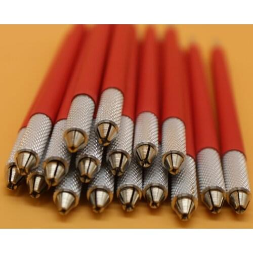 100 Pcs Manual Microblading Pen Red Eyebrow Tattoo Pen For permanent makeup eyebrow tattoo shading microblading 3D Embroidery