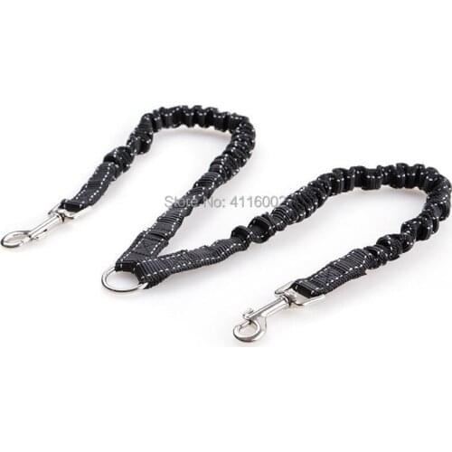 200pcs Double Dog Leash Elastic Bungee Pet Coupler Walking Leads For 2 Twin Dogs Leashes Splitter 3 Colors Avaliable