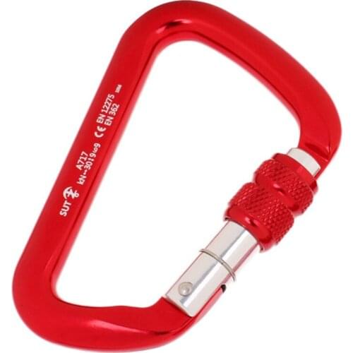 30KN 6720LB Aluminum Alloy D Shape Screw Locking Rock Climbing Caving