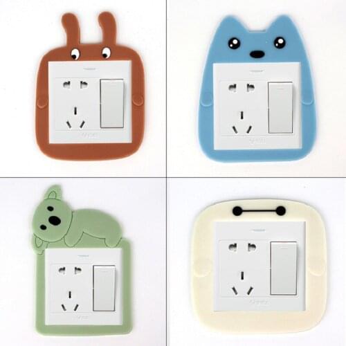3D Silicone Simple Modern Luminous Switch Sticker Wall Sticker Switch Panel Protective Cover Living Room Bedroom Socket Decor