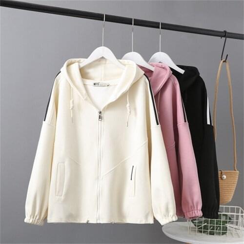 4XL Plus Size Womens Jacket New Korean 2021 Spring Autumn Coat Tooling Outerwear Ladies Long Sleeve Casual Hoodie Sweatshirt