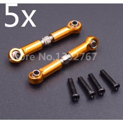 5Sets WLtoys Upgrade Aluminum Front / Rear &Servo Link(Al.) For RC Car WL toys 1/18 Scale Models RC A959 A969 A979 k929