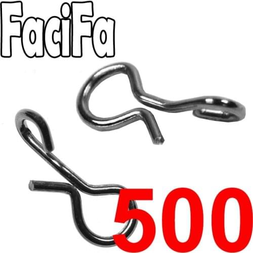 500 pcs Fly Fishing Snap Quick Change for Flies Hook Lures Stainless Steel Lock Black Fishing Snaps Lures Clip Link