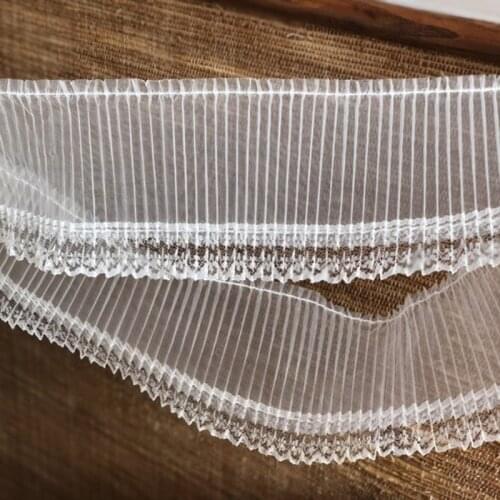 8cm Wide Exquisite Edge Jacquard Pleated Tulle Lace Accessories Sewing Ribbon DIY Curtain Clothing Neckline Wedding Dress Decor