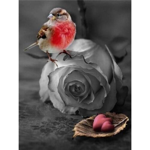 Diamond painting full square bird flower rhinestone embroidery picture rose diamond dotz kid toy mosaic art wall sticker deco