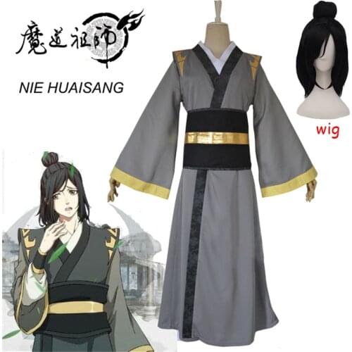 Anime Mo Dao Zu Shi Cosplay NIE HUAISANG Young Grandmaster of Demonic Cultivation Costume Man Anime Adult Halloween Costume Wig