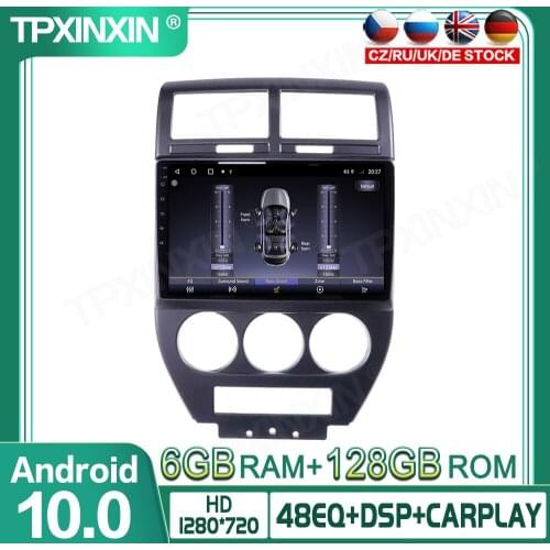 6+128G Android 10.0 For Jeep Compass MK 2006-2010 Car Multimedia Player GPS Navigation Headunit Radio Audio Stereo Tape Recorder