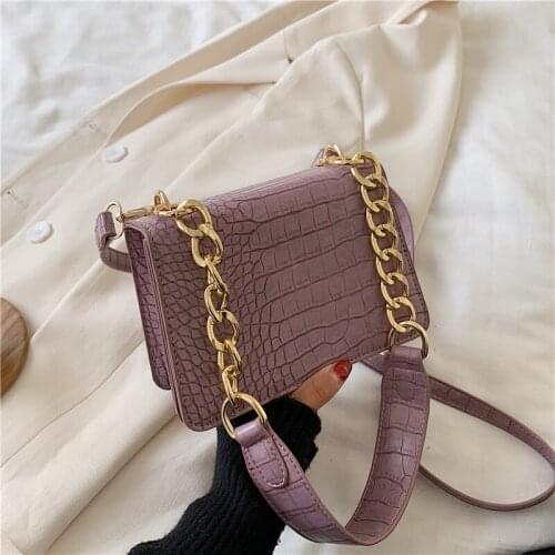 Cai 2020 New Fashion Trend Women Shoulder Bag Alligator PU Small Crossboday Messenger Bags for Phone Shopping Party