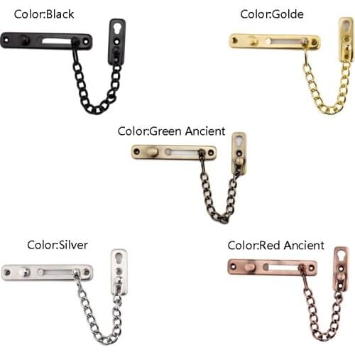 Chain Door Lock,Inside Door Latch Guard Keyless Lock Add Extra Security with Spring Anti-Theft Press Lock Door Hardware for Home