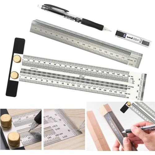 Woodworking Line Scribe 180-400mm T-type Ruler Hole Scribing Ruler Crossed-out Tool Line Drawing Marking Gauge Measuring Tool