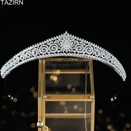 Princess Zircon Tiaras Crowns Bride Jewelry Bride Diadema Rhinestone Wedding Hair Accessories Diademas De Novia 2021